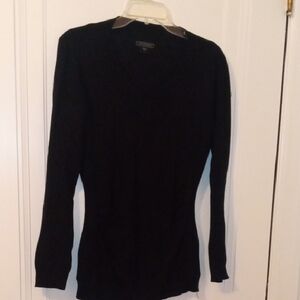 women large black thin sweater vneck, Metaphor